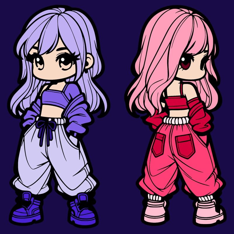 girl in crop top and baggy pants