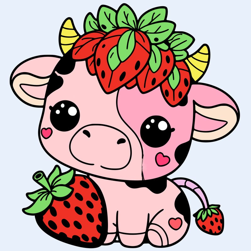 cute strawberry cow