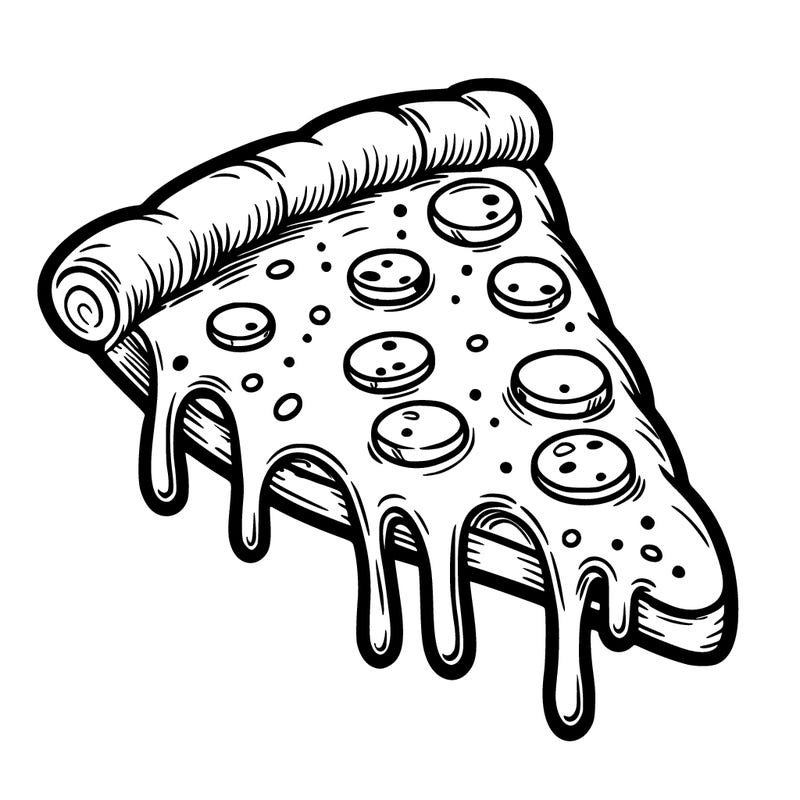 pizza slice with melted cheese