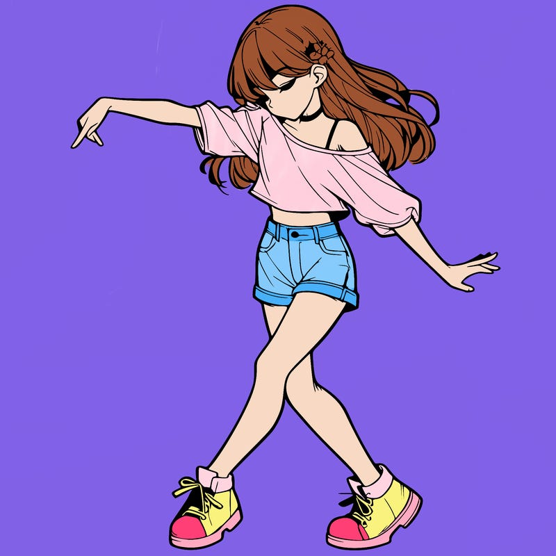 realistic girl danceing