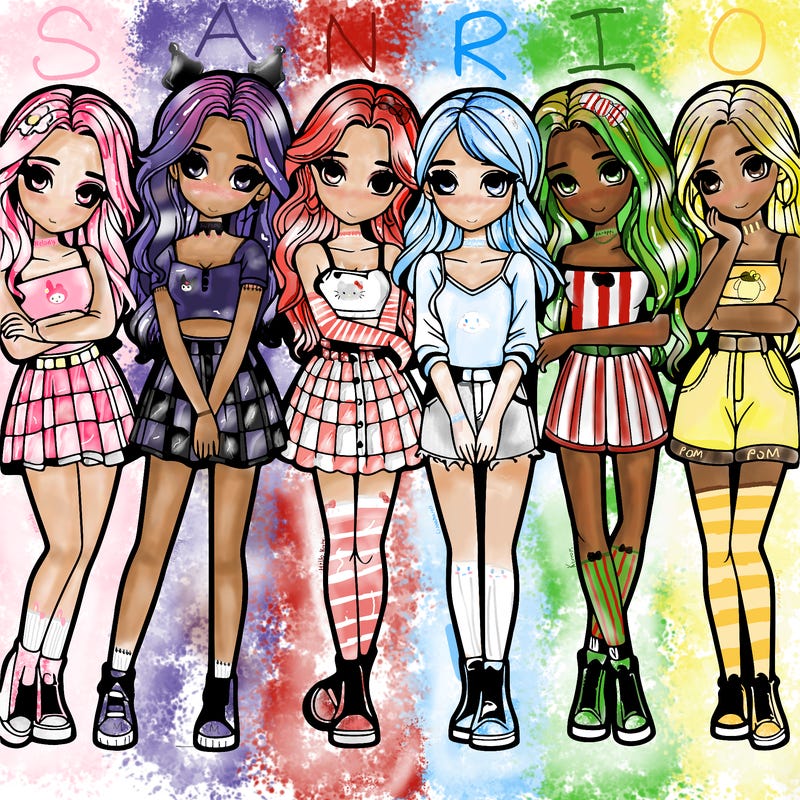 a group of girls realistic