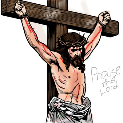 jesus realistic on the cross