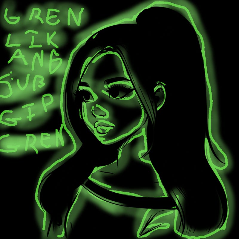 realistic girl with a high ponytail