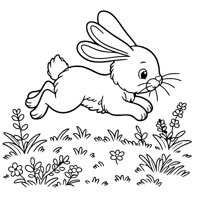 rabbit that jumps on a meadow