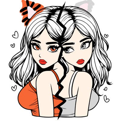 realistic girl split