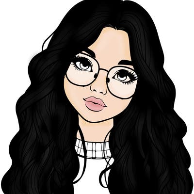 girl with long hair and freckles and glasses realistic