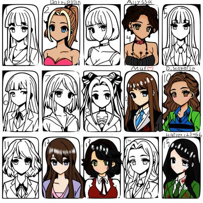 girls that look diffrent anime