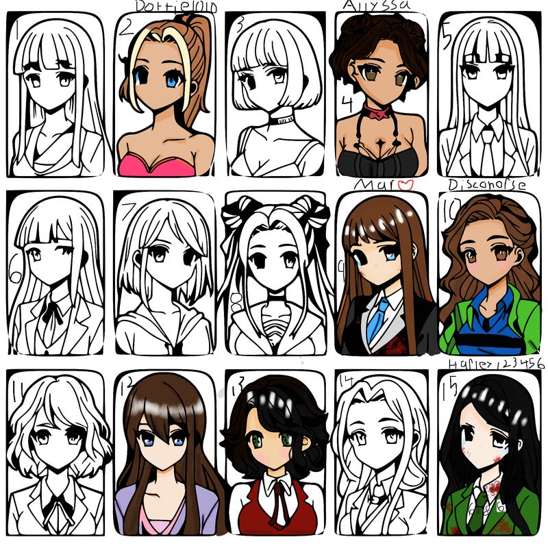 girls that look diffrent anime