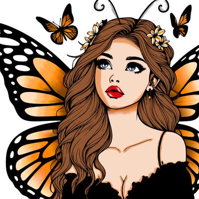 butterfly fairy realistic girl