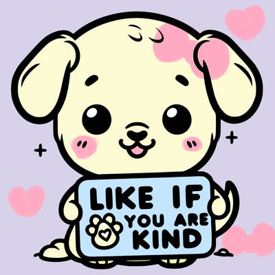 make a sign that says like if you are kind with a cute little dog