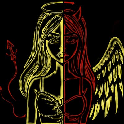 devil vs angel realistic girl