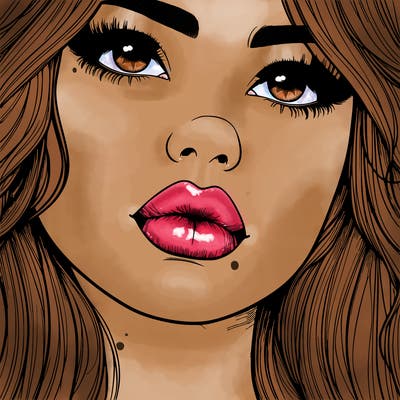 really realistic girl with lips