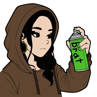 a realistic girl, spray painting