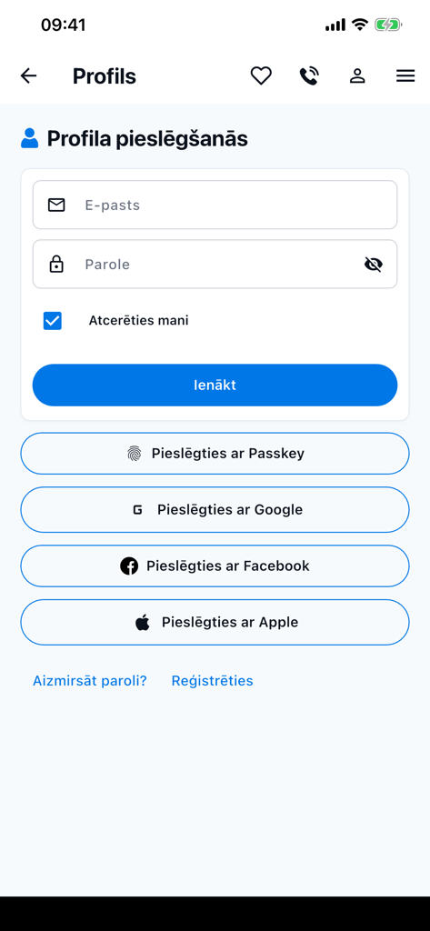 CarBuy - CarBuy app login page with email and social sign-in options