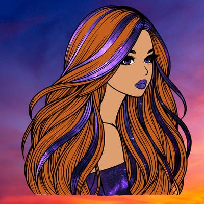 realistic girl with long realistic hair