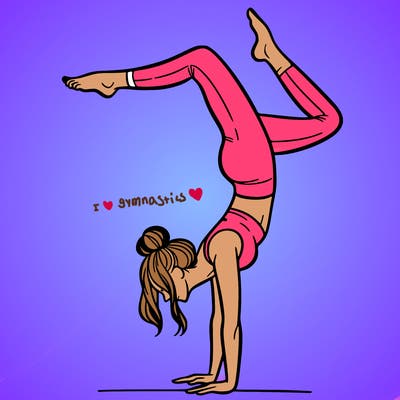 a woman doing a handstand