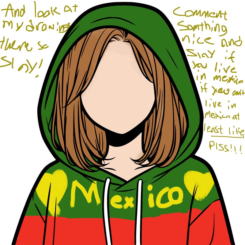 a faceless girl in a hoddie