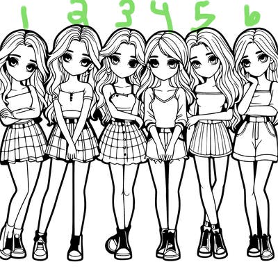 a group of girls realistic