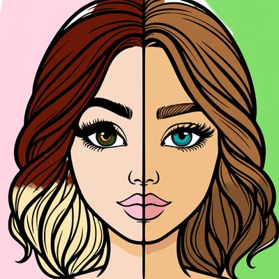 realistic girl split half