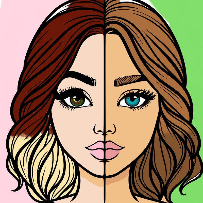 realistic girl split half