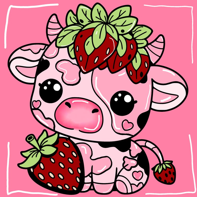 cute strawberry cow