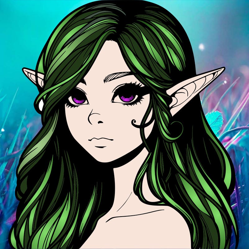 elf girl realistic dark fantasy