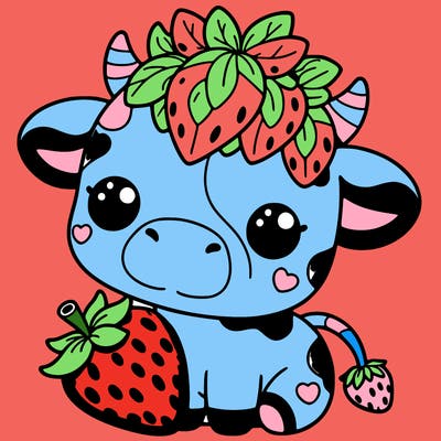 cute strawberry cow