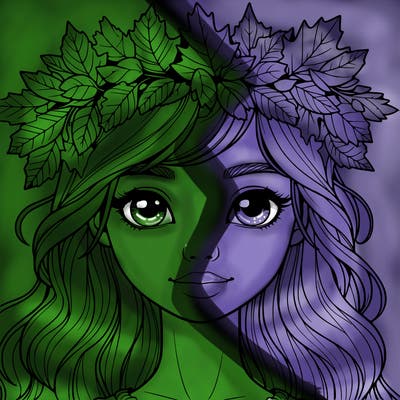 realistic girl with fall leaf crown