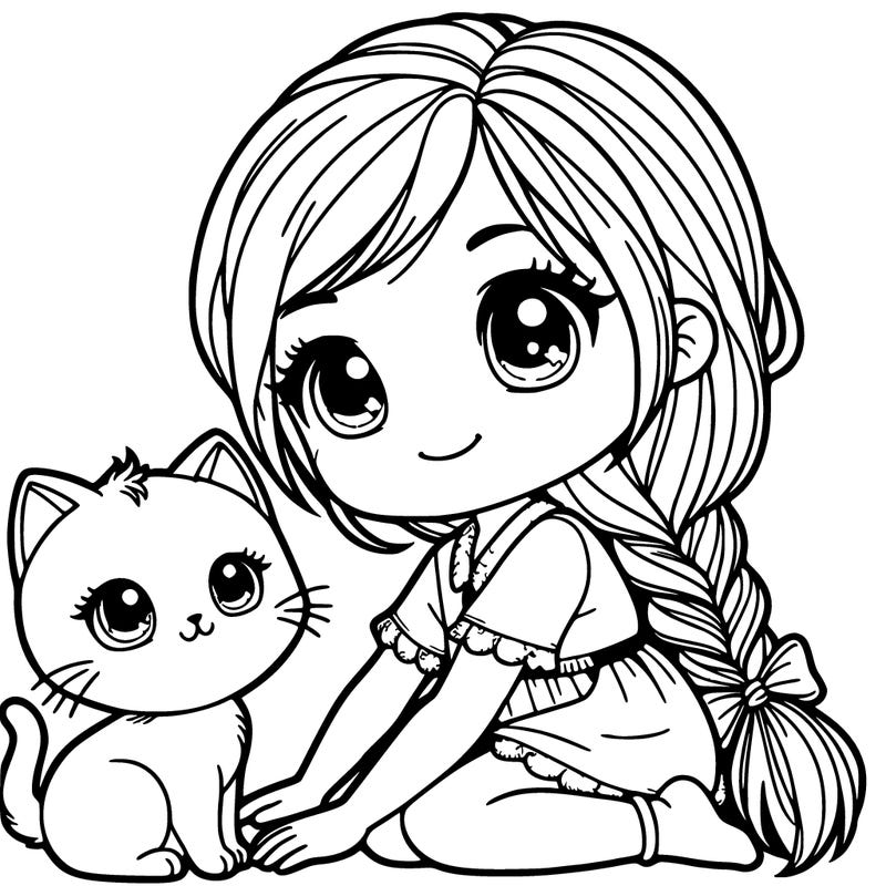 girl with a cat