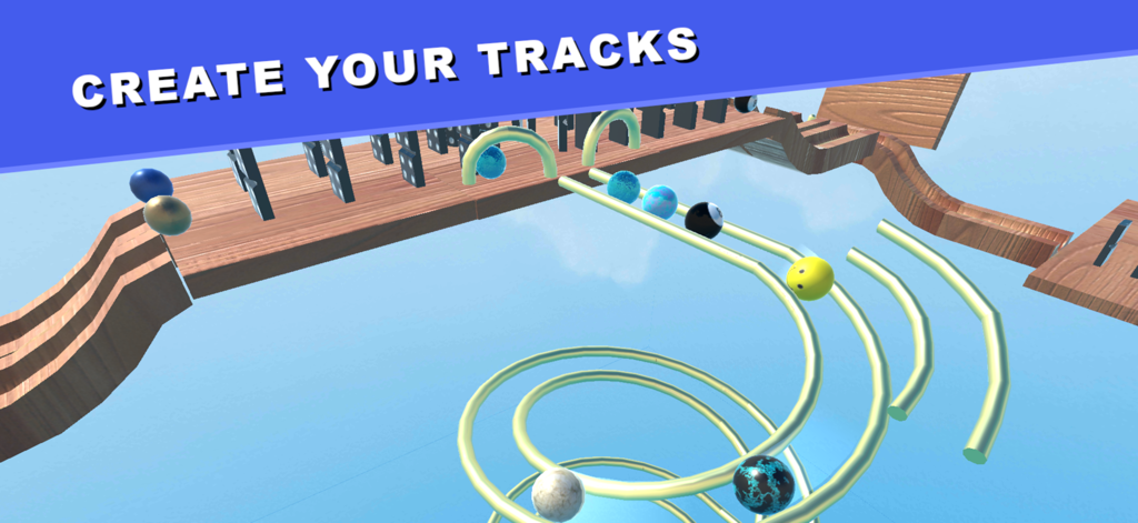 Marble Run : Race builder - Custom built marble run track with colorful marbles and obstacles