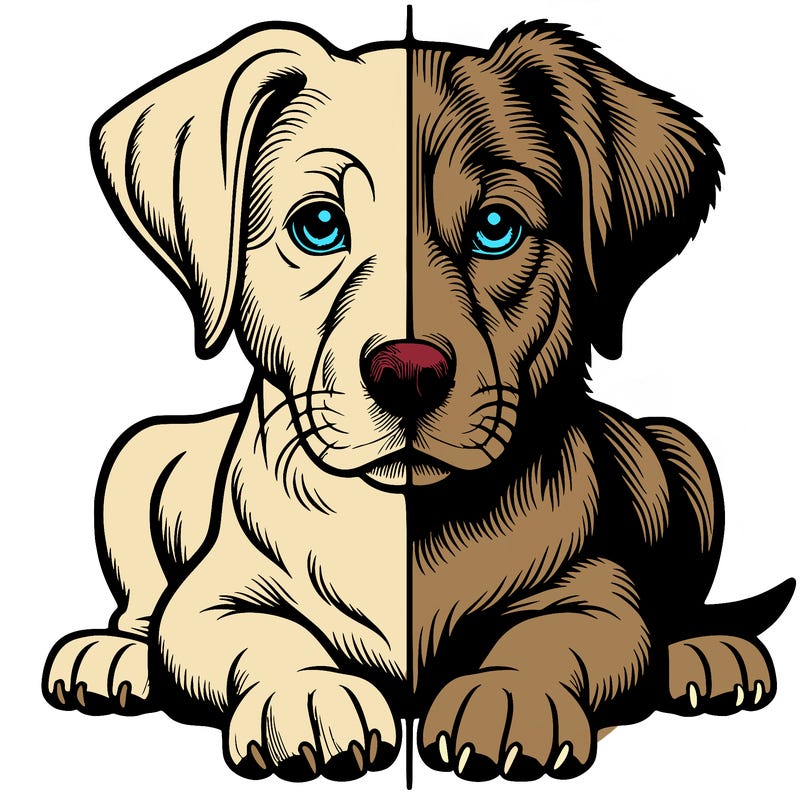 realistic dog split picture