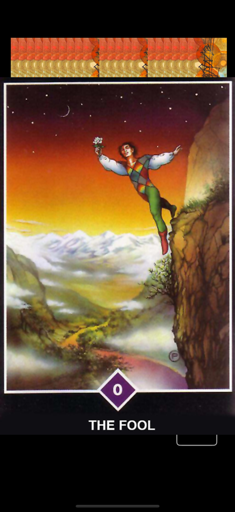 The Fool card from the Osho Zen deck in Mystic Tarot Plus