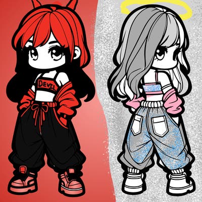 girl in crop top and baggy pants