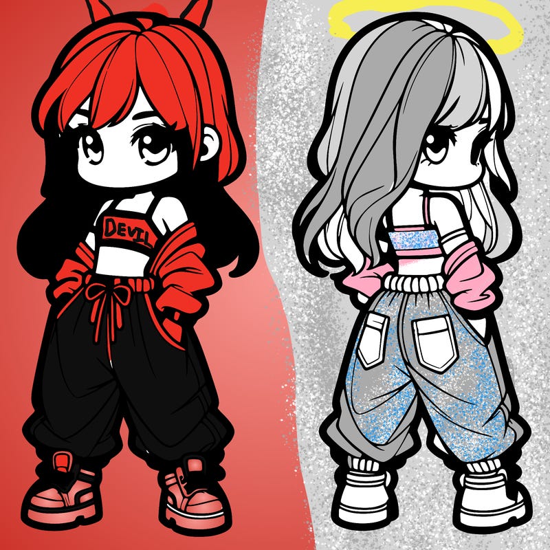 girl in crop top and baggy pants