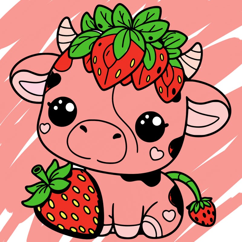 cute strawberry cow