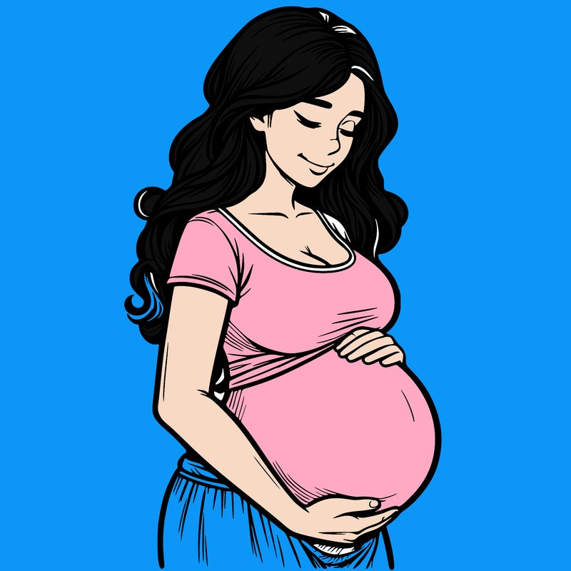 woman heavily pregnant realistic