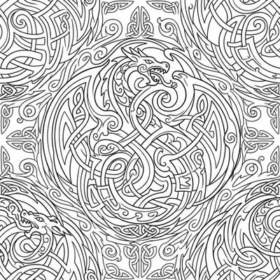 Embark on an artistic journey with this captivating Celtic Dragon Knots coloring page. Experience the intricate beauty of mythical beasts and ancient patterns, perfect for mindful coloring.