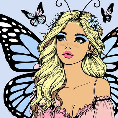 butterfly fairy realistic girl