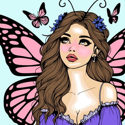 butterfly fairy realistic girl