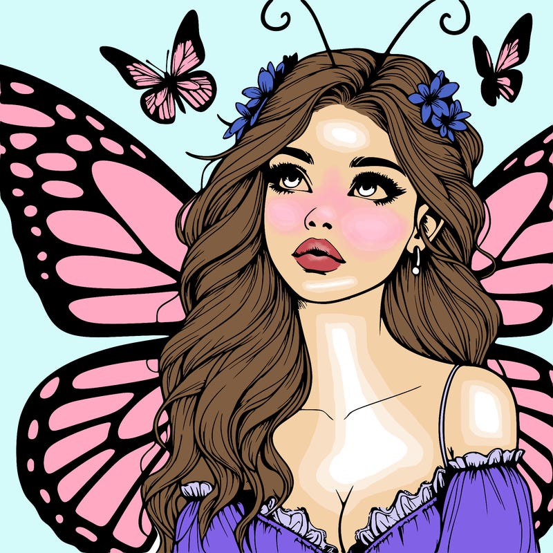butterfly fairy realistic girl