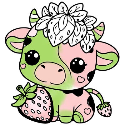 cute strawberry cow