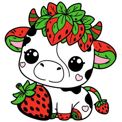 cute strawberry cow