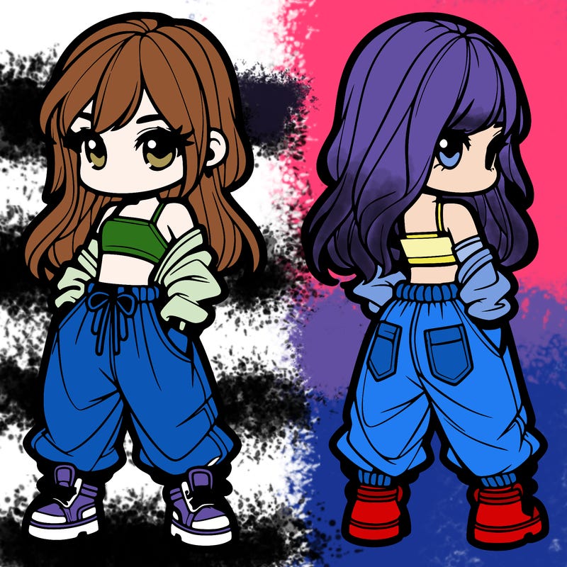 girl in crop top and baggy pants