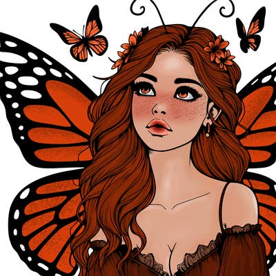 butterfly fairy realistic girl