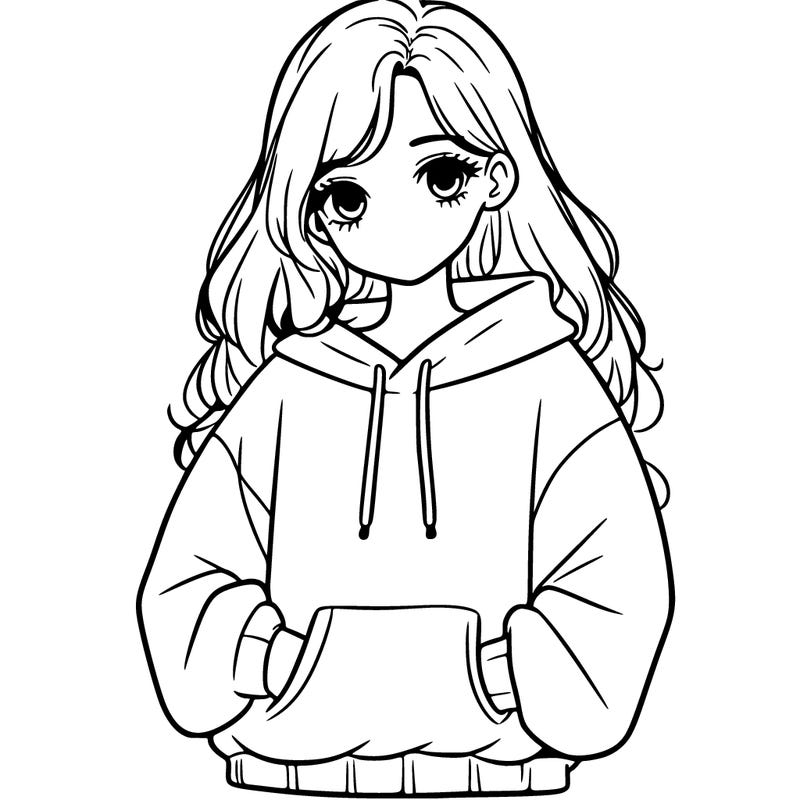 a teen girl with a oversized sweatshirt