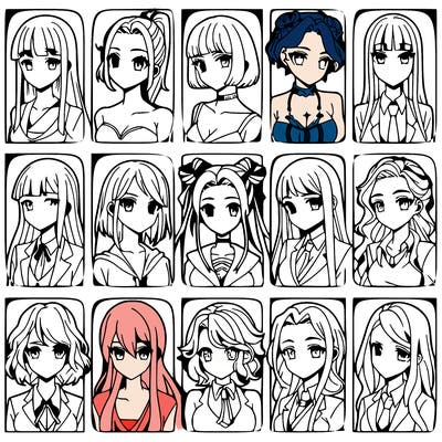 girls that look diffrent anime