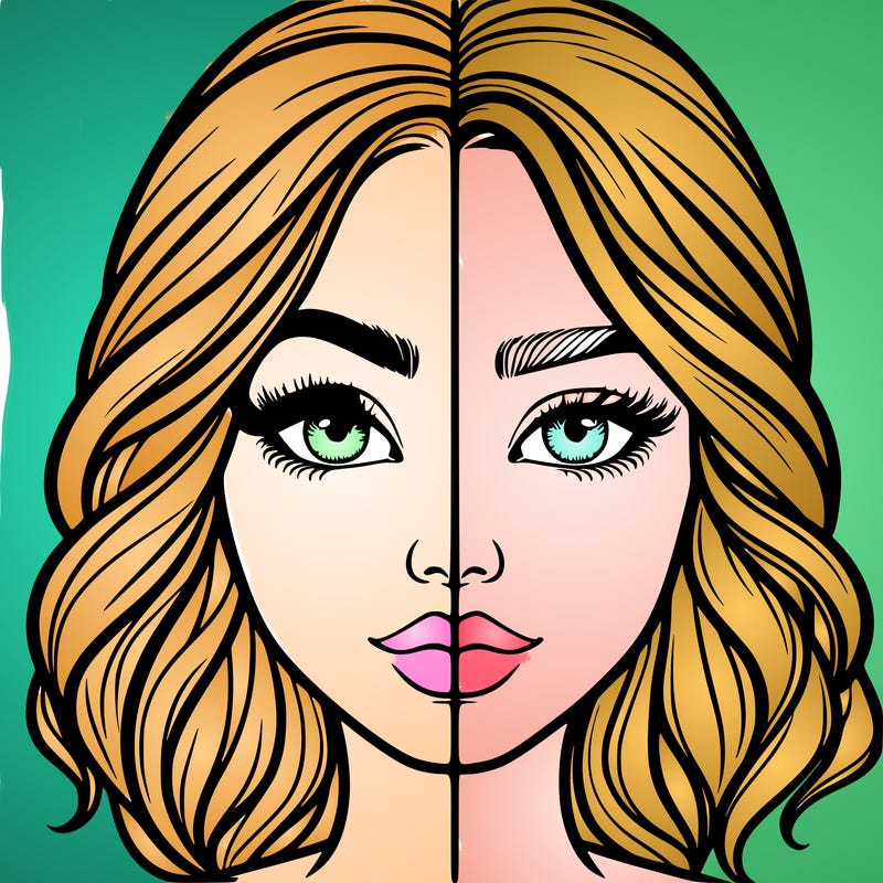 realistic girl split half