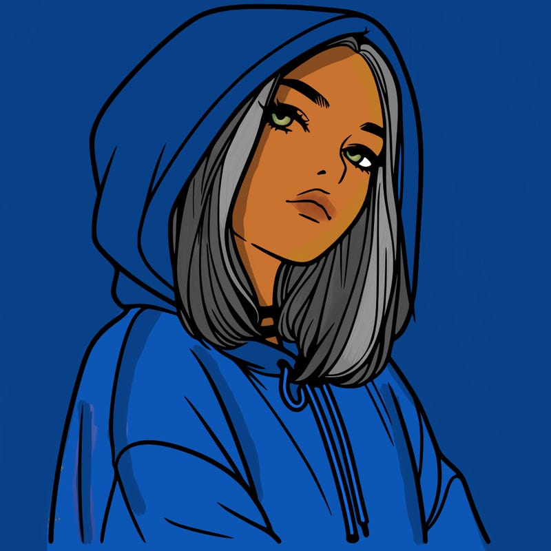 a realistic girl in a hoodie