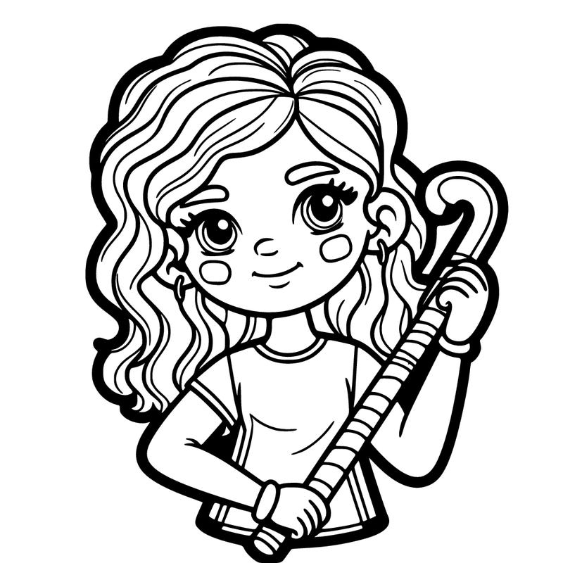 field hockey player with wavy hair