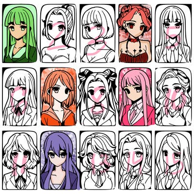 girls that look diffrent anime